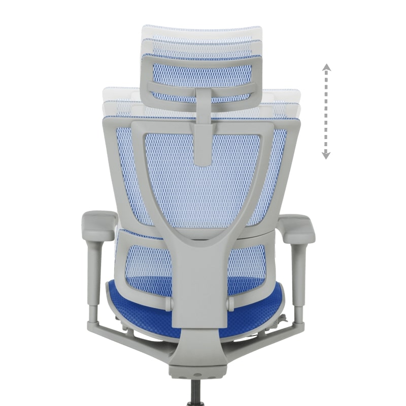 Ергономичен офис стол Ultra сива рамка-син